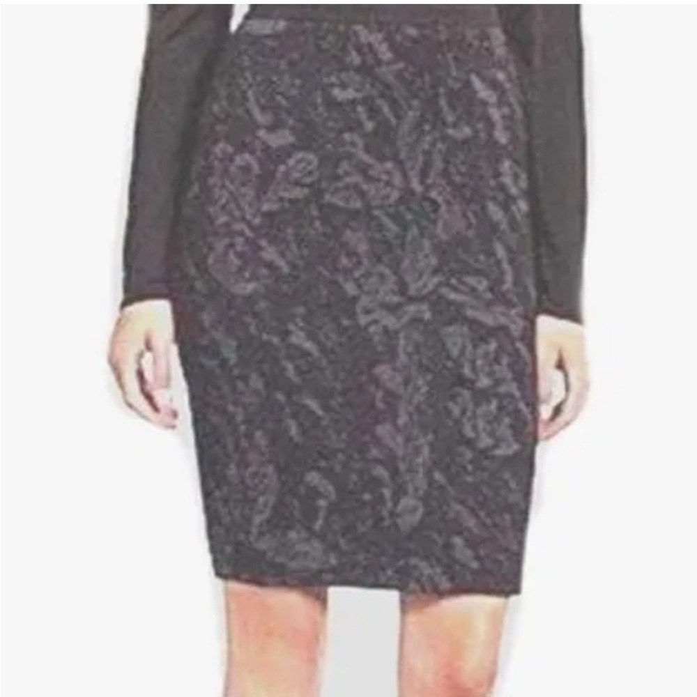 EILEEN FISHER Women’s Washable Wool Jacquard Pencil Textured Skirt Size M